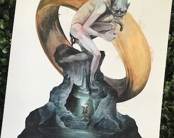 PRINTS | Riddles in the Dark | LOTR The Hobbit Inspired GOLLUM Watercolor Print | 8.5” x 11” or 11” x 14” | Tolkien Fan Art