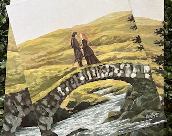 PRINT| "The Bridge" | Outlander Prequel Fan Art | Brian and Ellen Fraser Painting Print