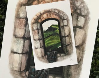 PRINTS | OUTLANDER “Je Suis Prest” Watercolor Painting | 4” x 6” or 8.5” x 11” Prints