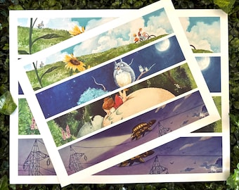 PRINTS | Totoro Inspired Paintings | Watercolor | 8.5" x 11" or 11" x 14" Prints
