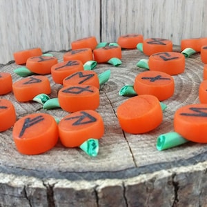 Pumpkin runes , Viking Runes , Miniature Runes , Bag of Runes , Polymer Clay Runes , Halloween Runes , Samhain Runes , Clay Runes , Runes image 6