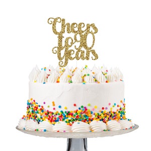 Cheers to 90 years cake topper. 90th cake topper, 90 years loved cake topper,Birthday cake topper, 90th Birthday Decorations