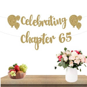 65th Birthday Banner, 65th Birthday Decorations, 65th Birthday Party Decorations, Celebrating 65 Banner