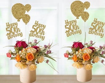 50th Birthday Decorations, 50th Birthday Centerpieces, 50th Birthday Table Decorations