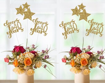40th Birthday Centerpiece, 40th Birthday Decorations, 40th Birthday Table Decorations, Cheers to 40 Years Centerpiece