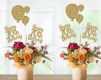 70th Birthday Table Decorations, 70th Birthday Decorations, Happy 70th Birthday Centerpieces