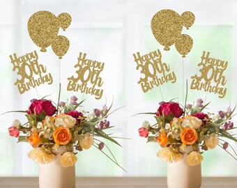 30th Birthday Centerpiece, 30th Birthday Decorations, 30th Birthday Table Decorations