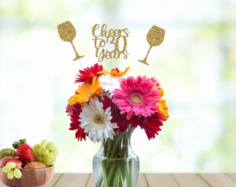 30th Birthday Centerpiece, 30th Birthday Decorations, 30th Birthday Table Decorations, Cheers to 30 Years Centerpiece