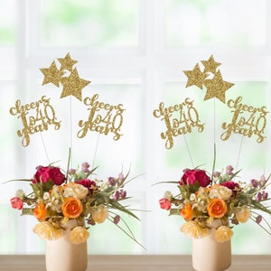 40th Birthday Centerpiece, 40th Birthday Decorations, 40th Birthday Table Decorations, Cheers to 40 Years Centerpiece