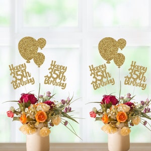 35th  Birthday Centerpiece, 35th Birthday Decorations, 35th Birthday Table Decorations