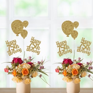 75th Birthday Table Decorations, 75th Birthday Decorations, Happy 75th Birthday Centerpieces