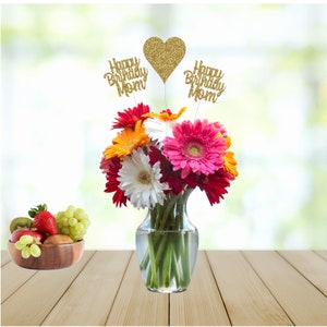Happy Birthday Mom Centerpiece, Happy Birthday Mom Decorations, Party Decorations