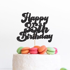 Happy 35th Birthday Cake Topper, 35th Birthday Cake Topper, Cake Topper, Glitter Cake Topper, 35th  Birthday Decorations, 35th Birthday