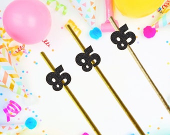 85th Birthday Straws, 85th Party Decorations, 85th Birthday Party Straws, Paper Straws