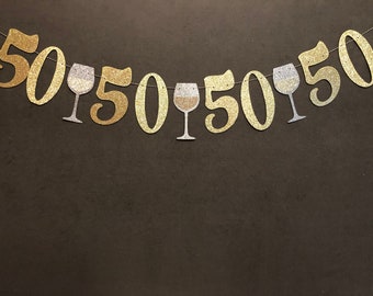 50th birthday banner etsy