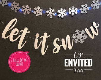 Let it snow banner | Etsy