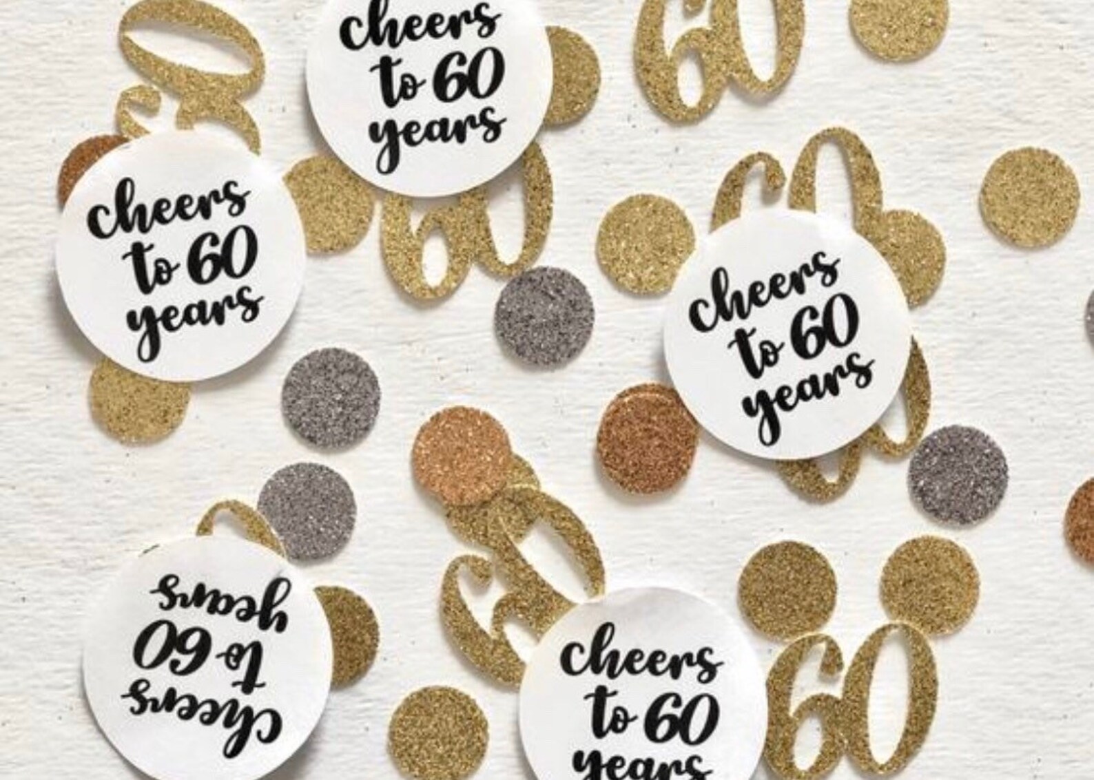 60th Birthday Banner Happy Birthday Banner Gold Glitter Pary Etsy