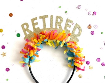 Retired Headband, Retirement Decorations, Retirement Party Crown, Retirement Party Decorations