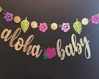 Aloha baby shower banner, Baby shower banners, Hello baby shower banner, Luau baby shower banner, Luau baby shower