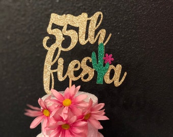 55th Fiesta Cake Topper, Fiesta Cake Toppers, Happy 50th Birthday Cake Topper, Birthday Cake Topper, 50th Birthday