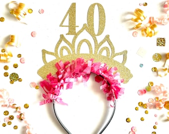 40th Birthday Headband, 40 Looks Good Headband, 40th Birthday Crown, 40th Birthday Party Decorations, 40th Birthday Party Hat