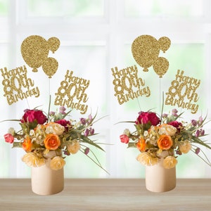 80th Birthday Centerpiece, 80th Birthday Decorations, 80th Birthday Table Decorations
