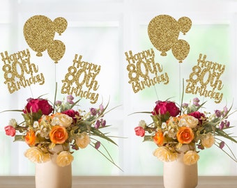 80th Birthday Centerpiece, 80th Birthday Decorations, 80th Birthday Table Decorations