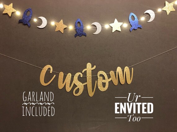 Moon And Stars Banner Custom Banner Baby Shower Banner Etsy