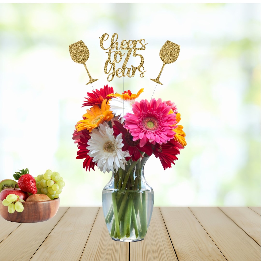 75th Birthday Table Decorations, 75th Birthday Decorations, Happy 75th  Birthday Centerpieces. Cheers to 75 Years Centerpiece - Etsy, image size:1080x1080