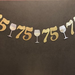 Cheers to 75 Years Banner, 75th Birthday Banner, 75th Birthday ,75th Birthday Decorations