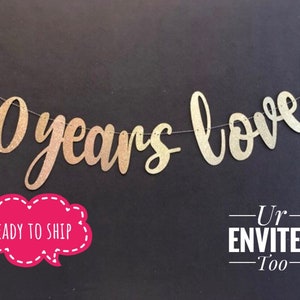 60 Years Loved Glitter Banner, 60th Birthday Party Decor (DIY)