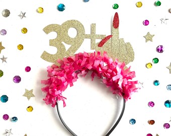 40th Birthday Headband, Headband, 40th Birthday decorations, 40th Birthday Party Hat, Birthday Headbands