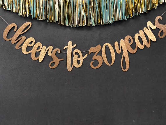 Happy 30th 30th Anniversary Rose Gold Banner Banner Birthday Banners