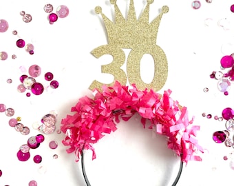 30th Birthday Headband, Headband, 30th Birthday decorations, 30th Birthday Party Hat, Birthday Headbands