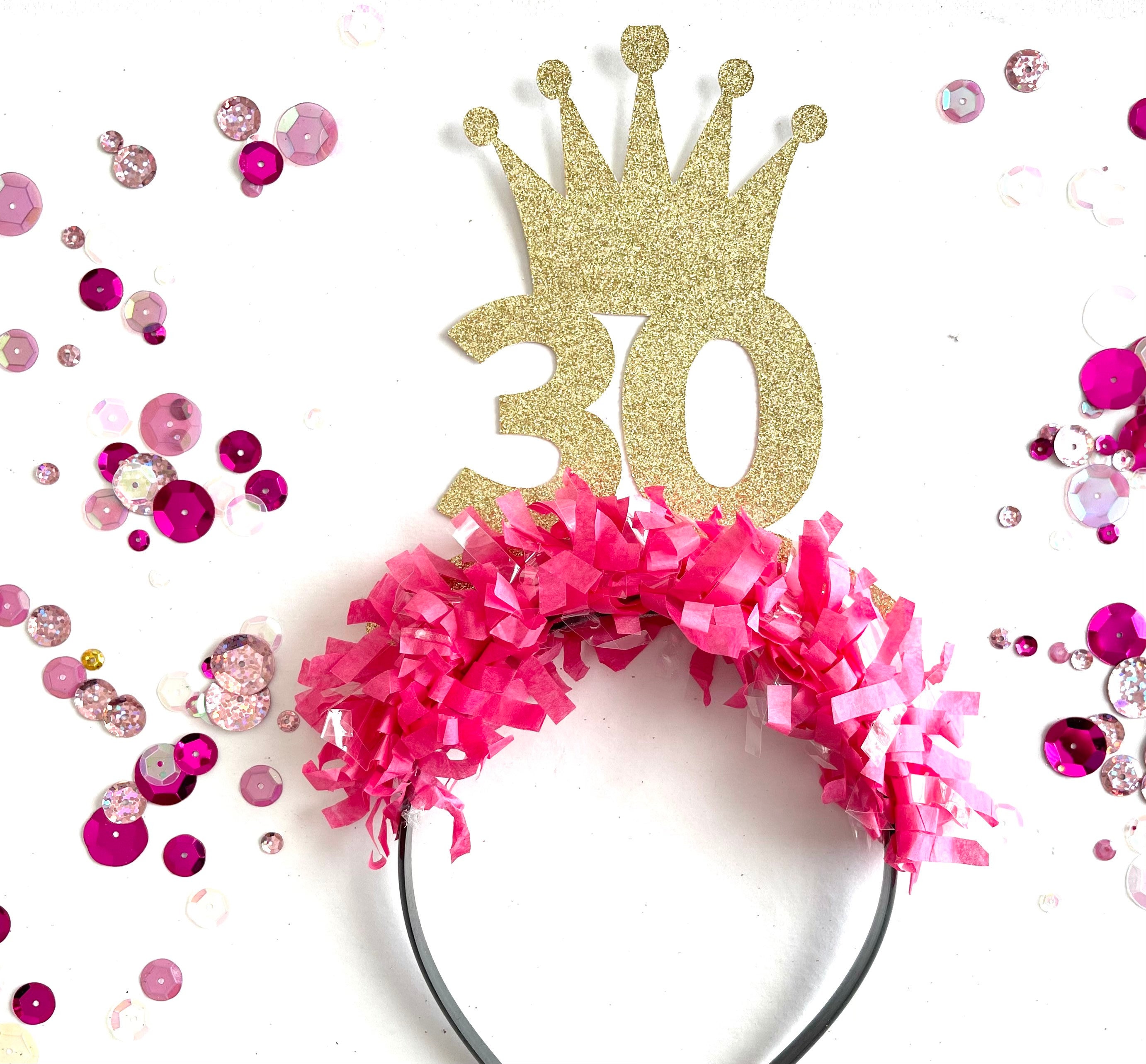 Casoty Geburtstagsset Zum 30. – Goldene Schärpe, Tiara & Perlennadel, Für Damen