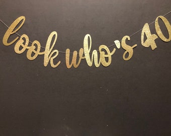 40th Birthday Glitter Banner, Party Garland (DIY)