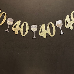 40th Birthday Decorations, 40th Birthday Banner, 40th birthday party decorations, 40th  Birthday Party garland/ Glitter Banners