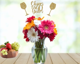 40th Birthday Decorations, 40th Birthday Centerpieces, 40th Birthday Table Decorations, Cheers to 40 Years Centerpiece