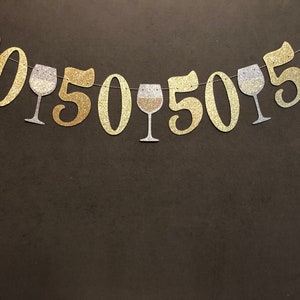 50 Birthday Decorations, 50th Birthday Banner,50th birthday party decorations, 50th Birthday Party garland/ Glitter Banners