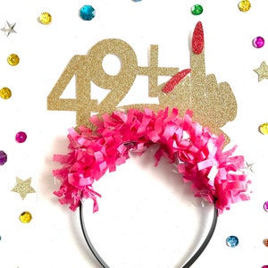50th Birthday Headband, 50th Birthday Party Crown, 50th Birthday Party Decorations. 50th Birthday Party Hat