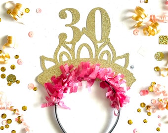 30th Birthday Headband, Headband, 30th Birthday decorations, 30th Birthday Party Hat, Birthday Headbands