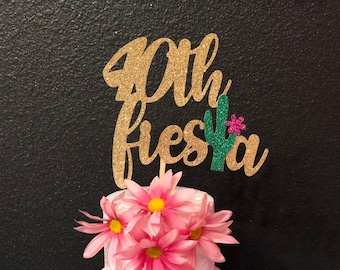 40th Fiesta Cake Topper, Fiesta Birthday Cake Topper, 40 Years Loved Cake Topper,40th Birthday Cake Topper, 40th Birthday Decorations
