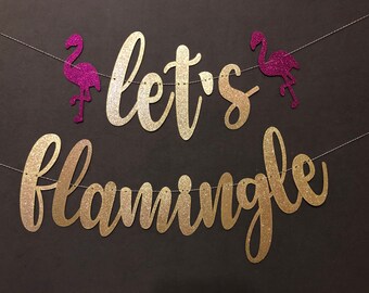 Let's Flamingle Banner, Birthday Party Banners