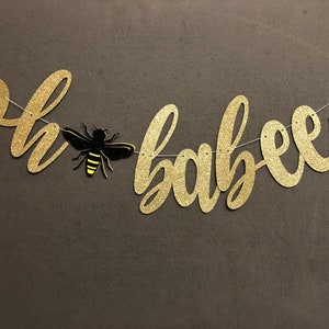 Oh baby Banner, Bee Themed Baby Shower, Bee Baby Shower, Baby Bee Shower Banner