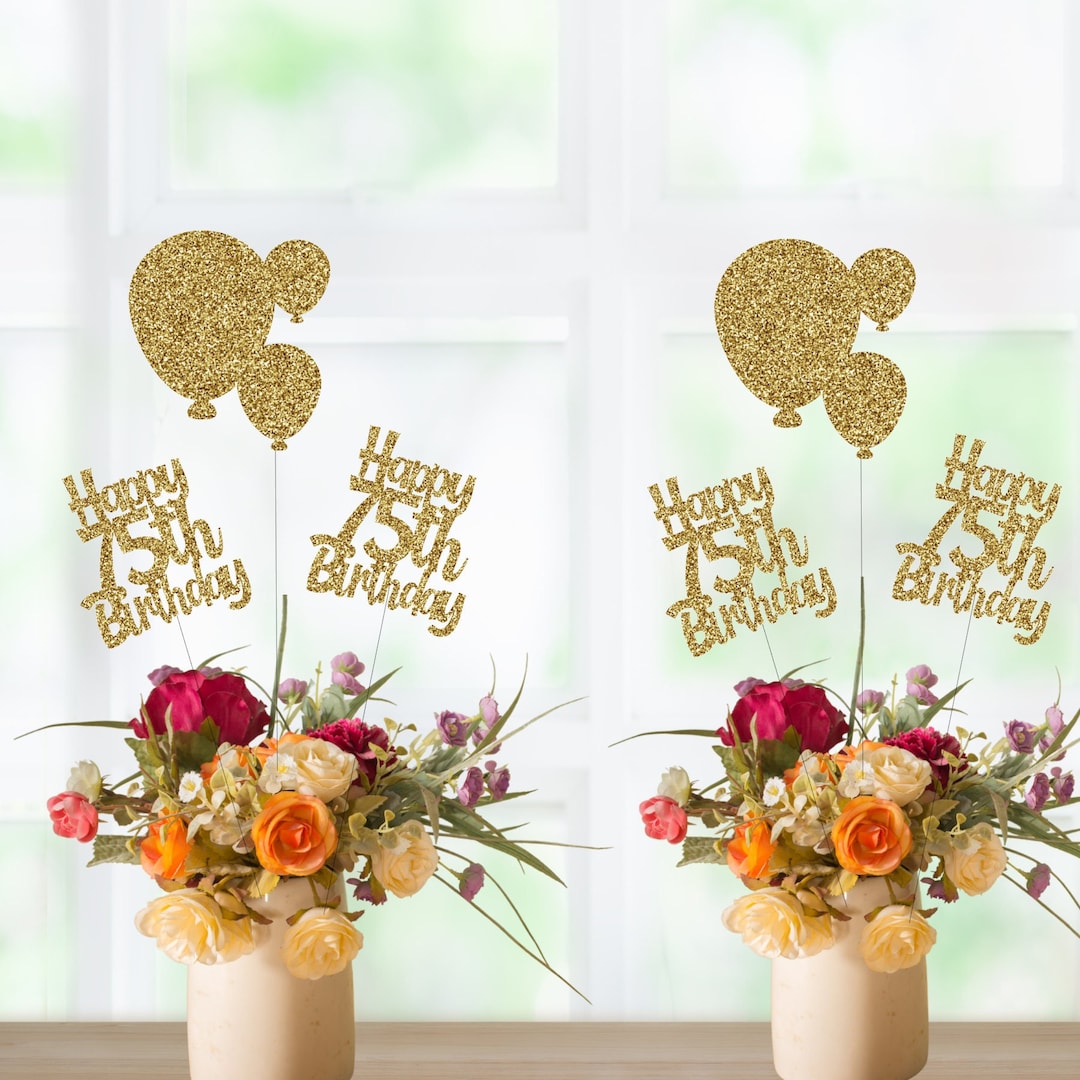 75th Birthday Table Decorations, 75th Birthday Decorations, Happy 75th