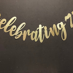 75th Birthday Banner, 75th Birthday, Happy 75th Birthday, Cheers to 75 Years 75th Birthday Sign, Glitter Banners