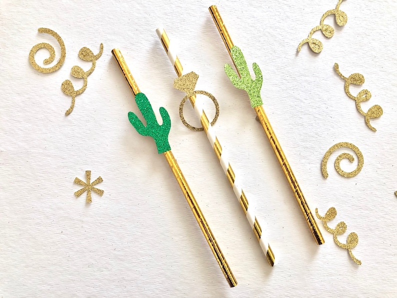 Bachelorette Party Straws, Bachelorette Cactus Straws, Party Straws, Decorated Straws bild 1
