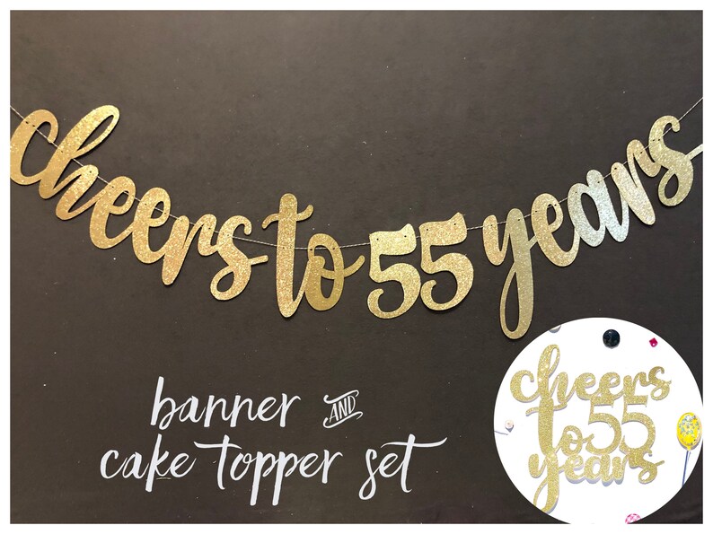 55th Birthday Cake Topper – Funny 'Fifty F*cking Five' Rhinestone Decor (Silver, 12x11cm) - View #3