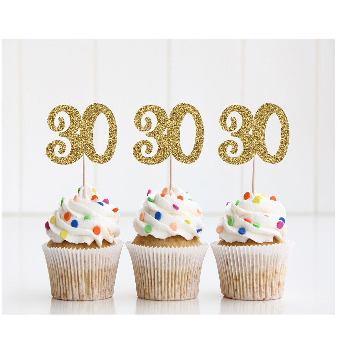 30th Birthday Cupcake Toppers, 30th Birthday, 30th Birthday Decorations