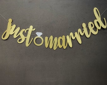 Just  married banner, Wedding Banner, Just married sign